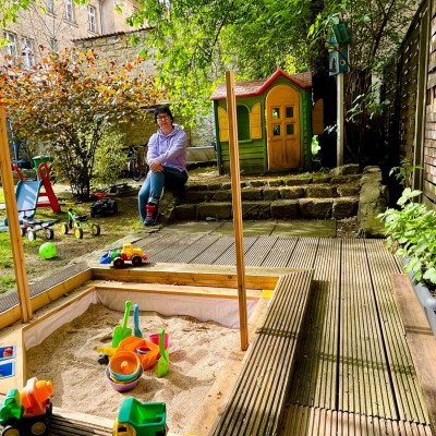 Spielbereich im Hinterhof Spielbereich im Hinterhof
